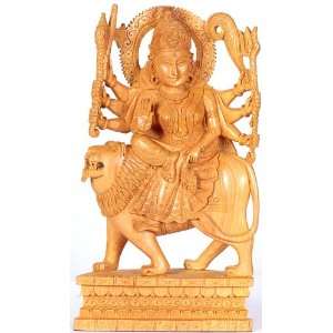  Simha Vahini Devi Durga   Kadamba Wood Sculpture from 