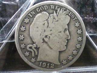1912 S UNITED STATES BARBER SILVER HALF DOLLAR!! ESTATE COIN!!  