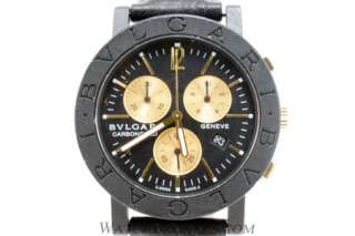 Authentic Bvlgari Carbongold Chronograph BB 38 Carbon Fiber Mens 