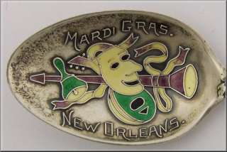 New Orleans Mardi Gras Sterling & Enamel Souvenir Spoon  