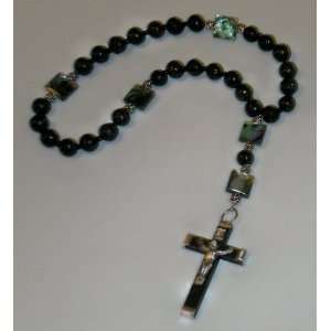  Black Lava and Abalone Anglican Rosary: Everything Else