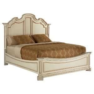   Maison Panel Bed in Antique Panna Finish: Furniture & Decor