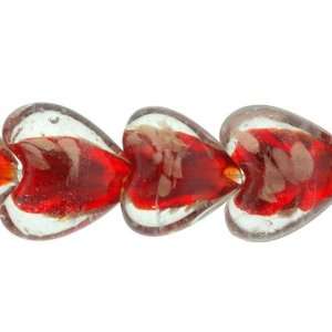  Red Heart Shape Lampwork Glass Beads   7 Strand   18x19mm 