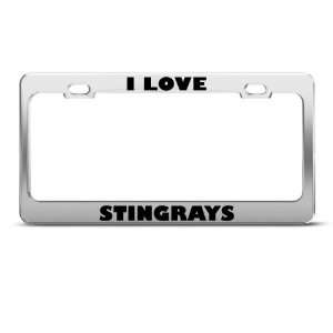  I Love Stingrays Stingray Animal Metal license plate frame 