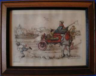 Early Motoring Calamity Framed Print by Anton Pieck  