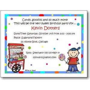  Pen At Hand Stick Figures   Invitations   Candy   Boy (Inv 