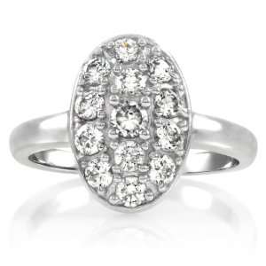  Carleens CZ Oval Engagement Ring   1.3 TCW Sterling 