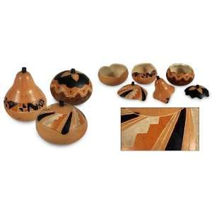  Mate gourds, Cuzco Style (set of 3): Home & Kitchen