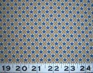 Primitive Americana Blue Star Folk Doll Fabric PR097  