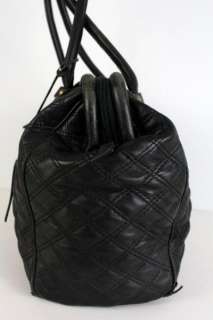 Big Aqua Madonna Quilted Leather Huge Stam Bag Purse  