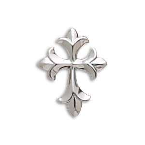   Rhodium Plated FleurDeLis Design Cross Slide CleverSilver Jewelry