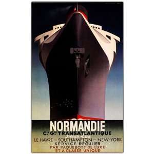   Normandie by Adolphe Cassandre Framed 28x47 Canvas Art