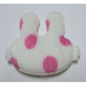  30pc White Bunny Rabbit Pink Dots Head Felt Padded 
