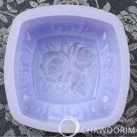 New3D Silicone Soap Molds Moulds   Square Rose 3.5 oz  