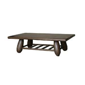 Rustic Natural Wood Oval Legs Low Table