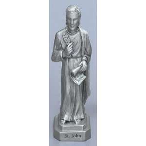  St. John the Evangelist   3 1/2 Pewter Statue with Prayer 