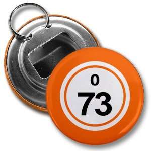 Creative Clam Bingo Ball O73 Seventy three Orange 2.25 Inch Button 