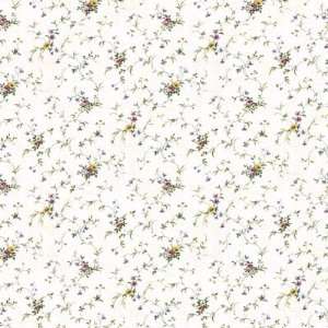  Small Floral Vine Navy Wallpaper