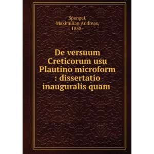   inauguralis quam . Maximilian Andreas, 1838  Spengel Books