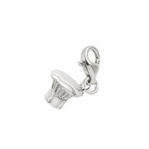   Charms Chefs Hat Charm with Lobster Clasp, 14k White Gold Jewelry