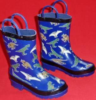   Toddlers Blue SPLASHERS Dinosaurs Rubber Snow/Rain Shoes/Boots size 9