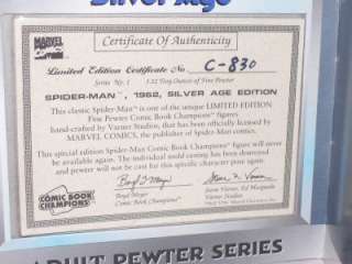 Comic Book Champions Pewter Ltd Ed 1962 Spiderman MIB  