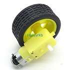 1pcs smart Car Robot Plastic Tire Wheel + DC Gear Motor 3v 5v 6v