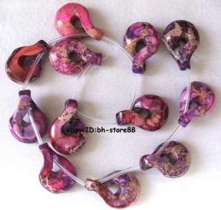 23x34mm pink&purple Terrain Jasper carven Beads 6Pcs  