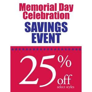    Memorial Day Celebrations Savings Event Sign