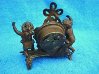Antique New Haven Clock Co., Brass w/ Cherubs Angels 6.5 Tall Clock 