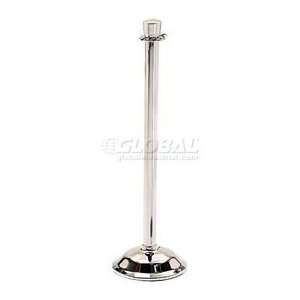 Pedestrian Barrier Chrome Post With Base 34 Height  