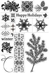 SEI ALPINE FROST Clear Stamps snowflakes winter holiday  