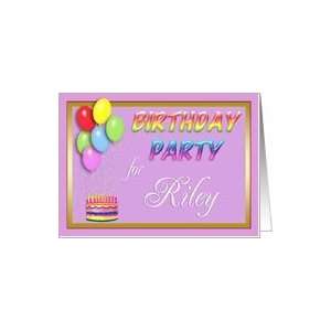  Riley Birthday Party Invitation Card: Toys & Games