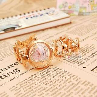 Women Premium Crystal Soul mate Luxury Wrist Watch Gold  