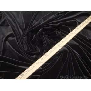  Black Plush Velvet Spandex Fabric Per Yard Arts, Crafts 