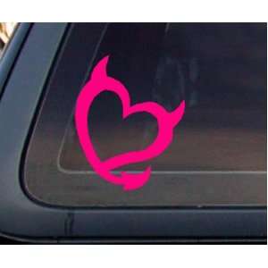  Devil Heart Car Sticker / Decal   Hot Pink: Automotive
