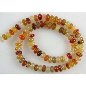    8mm natural carnelian rondelle beads 16 rondell S1
