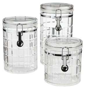  Chequers 3 pc. Acrylic Canister Set
