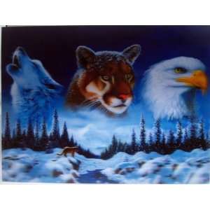  3D Lenticular Stereoscopic Print Paint Picture   Wolf 