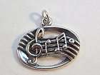 sterling silver charm pendant treble clef music notes one day
