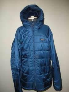 PATAGONIA INSULATED HOODED STORM PUFFY JACKET COAT BLUE XL STORM PARKA 