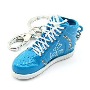  LARGE Retro 3d Blue Lace Up Sneaker Key Chain Charm with 