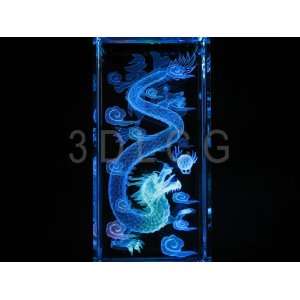 Chinese Dragon 3D Laser Etched Crystal 