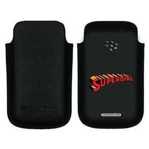  Supergirl Logo on BlackBerry Leather Pocket Case  