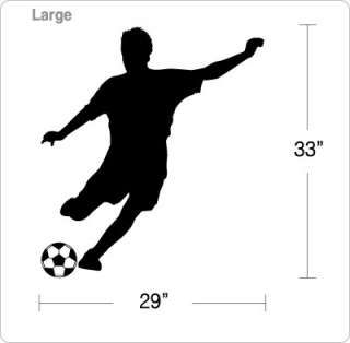 BIG SOCCER PLAYER   Removable Vinyl Wall Sports Decals  