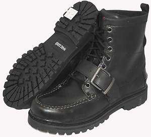 MARC ECKO Leather Crease Motorcycle Boots Black  