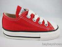 CONVERSE ALL STAR CHUCK TAYLOR OX LOW RED/WHITE BABY INFANT TODDLER 