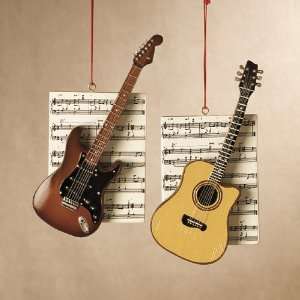  5 Music Lovers Folk Tan Guitar & Sheet Music Christmas 