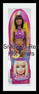 Barbie Beach Doll African American + Barbie Glam Convertible Car Pink 