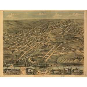  Map Birds eye view of the city of Akron, Summit County, Ohio 